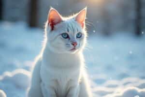 Weiße Katzen - Elegante Schönheiten im Schneekleid