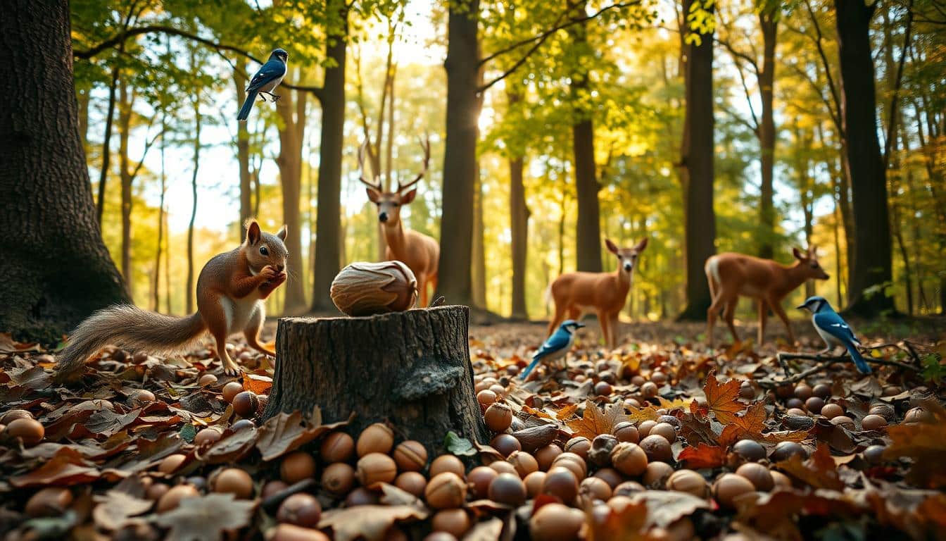 welche tiere fressen eicheln