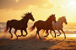 Pferde am Strand: Majestätische Momente am Meer