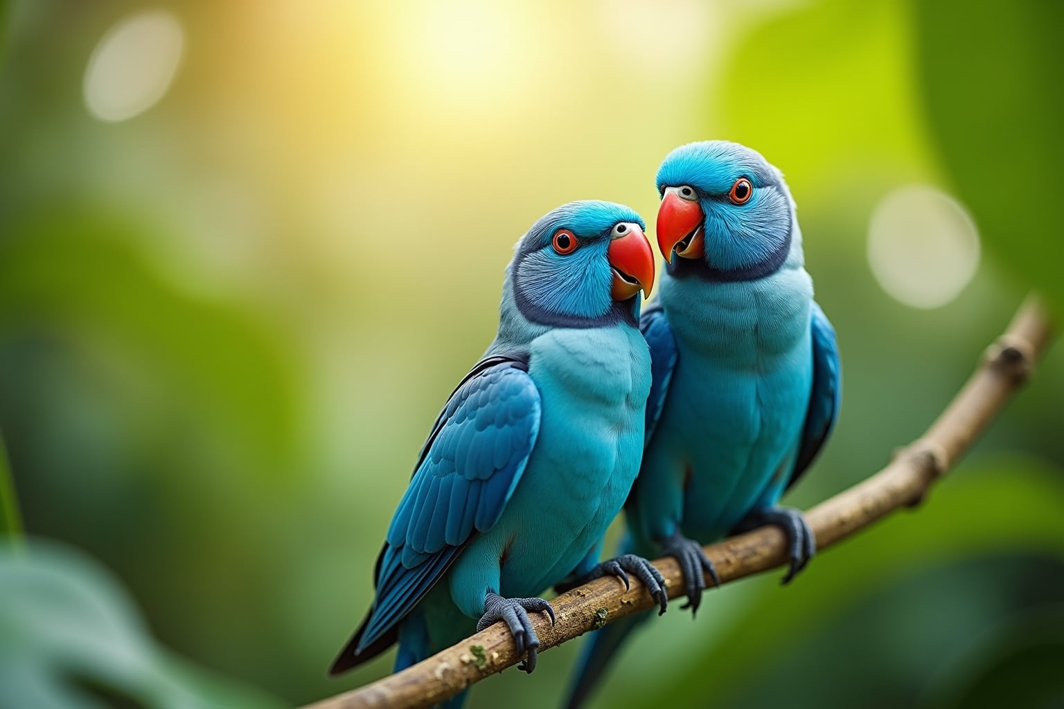 Faszinierende blaue Wellensittiche