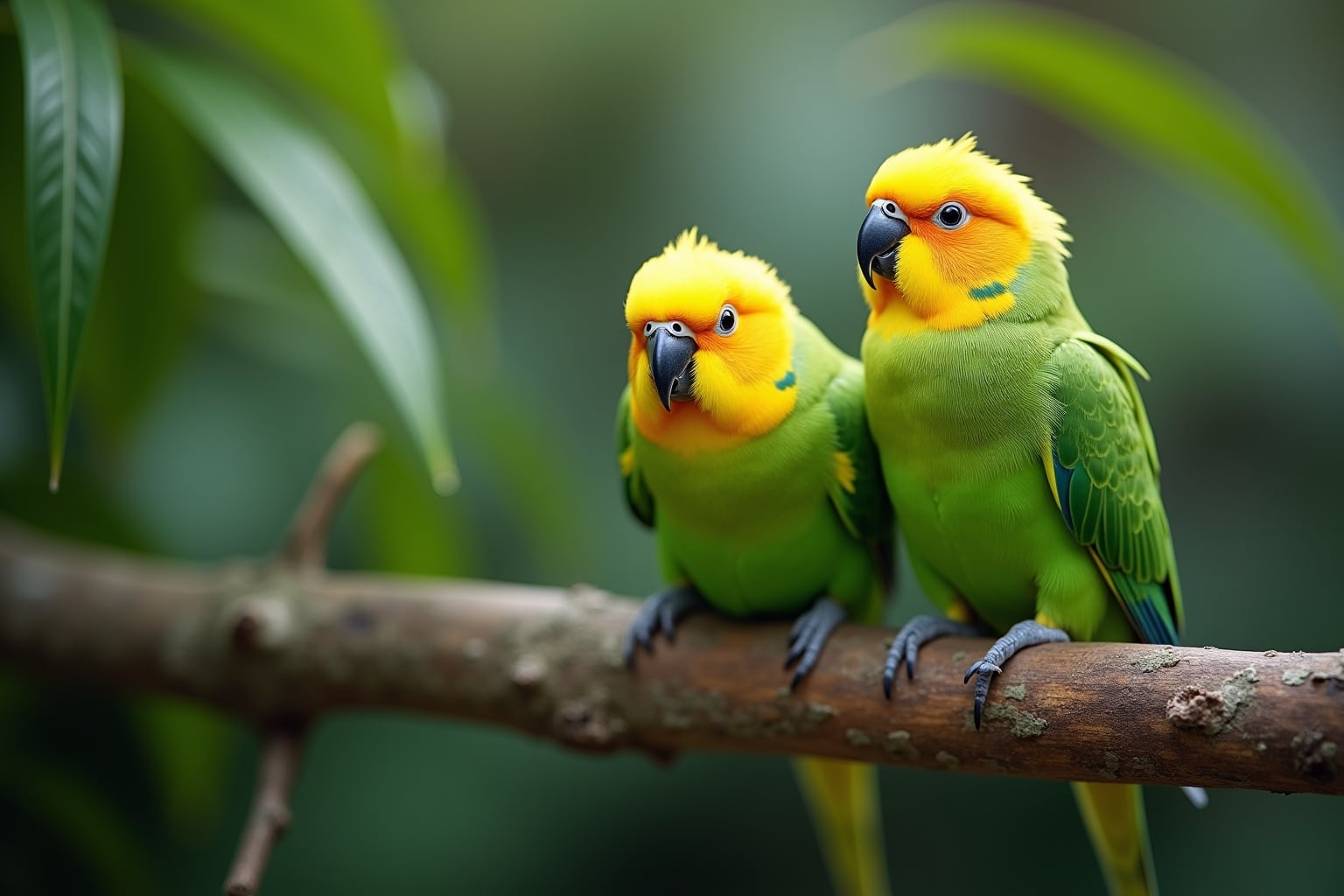 Grüne Wellensittiche